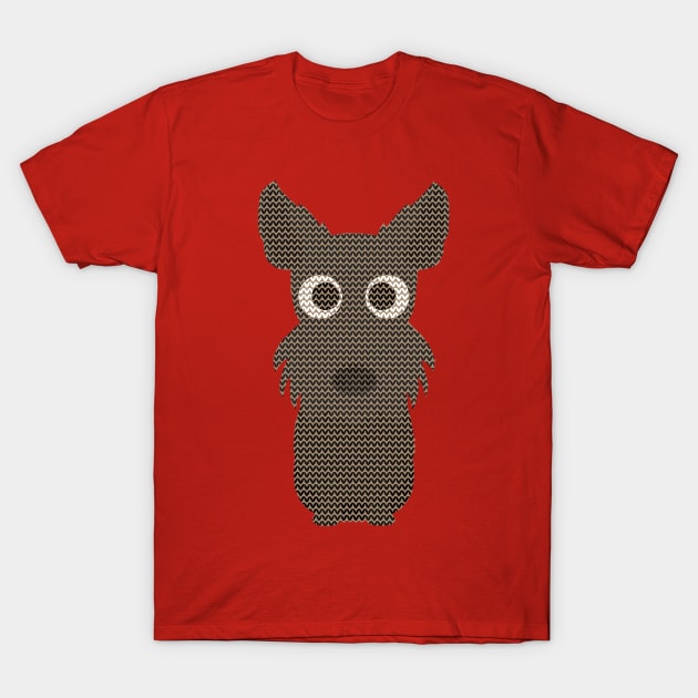 Scottish Terrier Ugly Christmas Sweater Knit Pattern T-Shirt by DoggyStyles